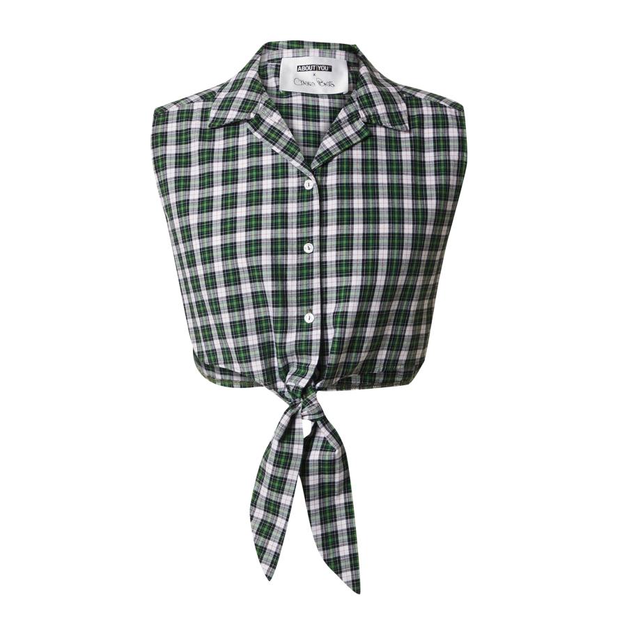 ABOUT YOU ABOUT YOU x Chiara Biasi Blouse Rachel groen / zwart / wit -