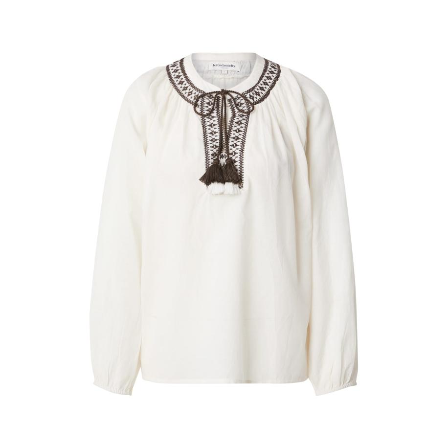 Lollys Laundry Lollys Laundry Blouse Bihar crème / chocoladebruin -