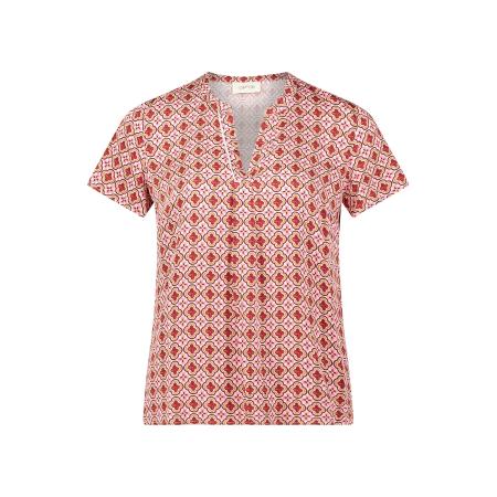 Cartoon Blouse geel / rosa / rood / wit