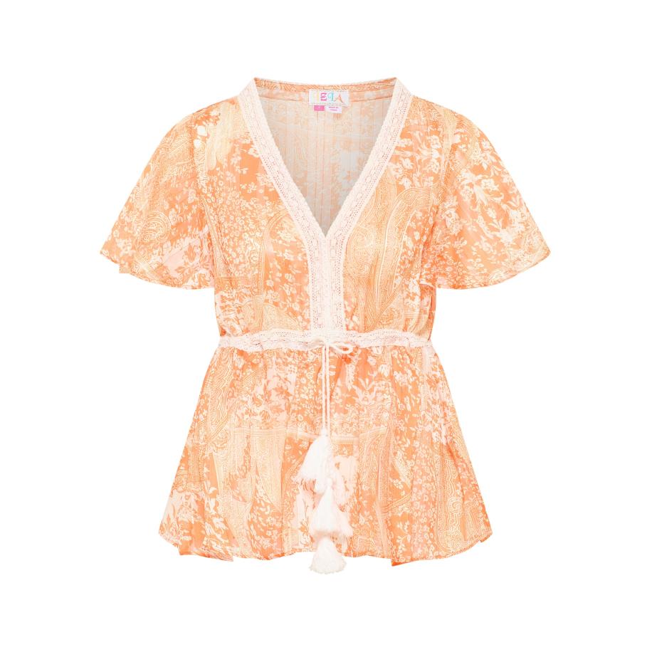 IZIA IZIA Blouse oranje / wit -