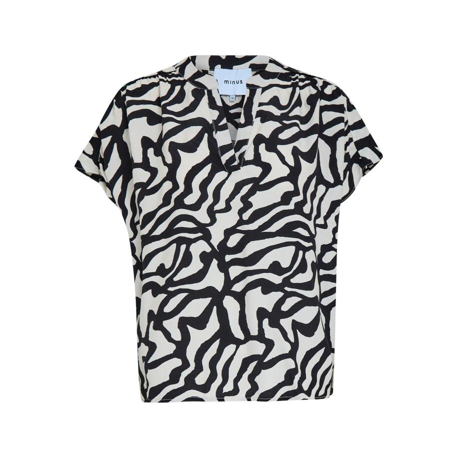 Minus minus Blouse Tiana zwart / wit -