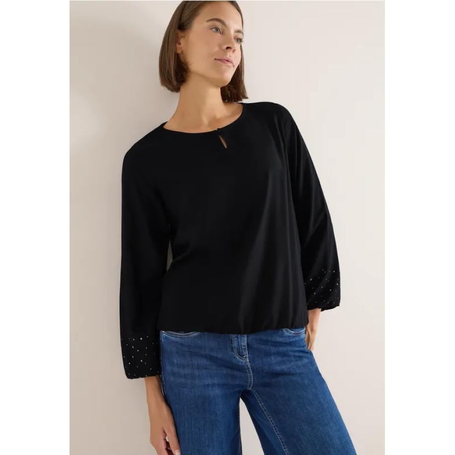 CECIL Blouse in effen kleur Zwart