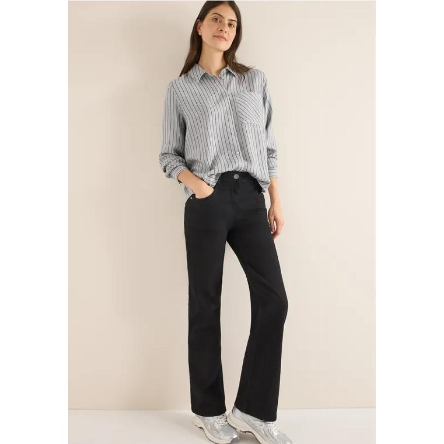 CECIL Gestreept flanellen overhemd blouse - Grijs