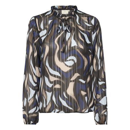 Kaffe Blouse Margo beige / blauw / antraciet / wit