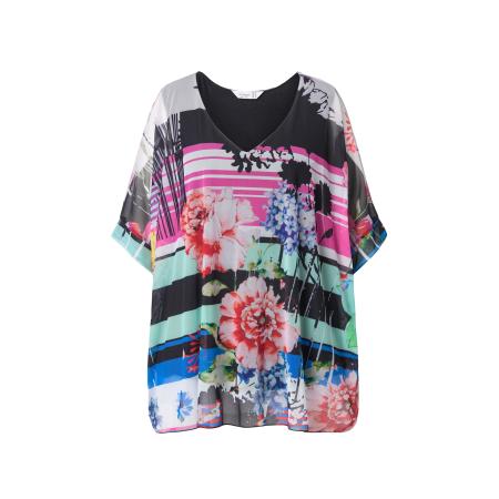 MIAMODA MIAMODA Blouse blauw / turquoise / rosa / zwart