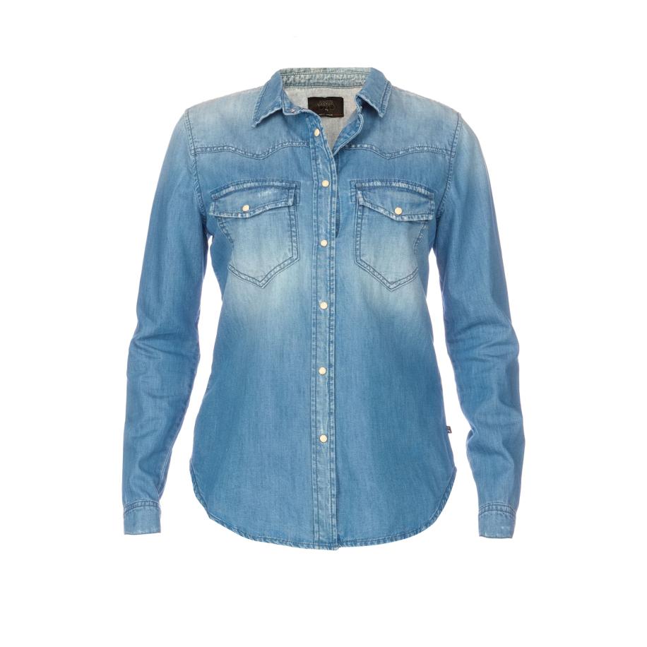 Le Temps des Cerises Le Temps Des Cerises Blouse Juanita blauw denim -