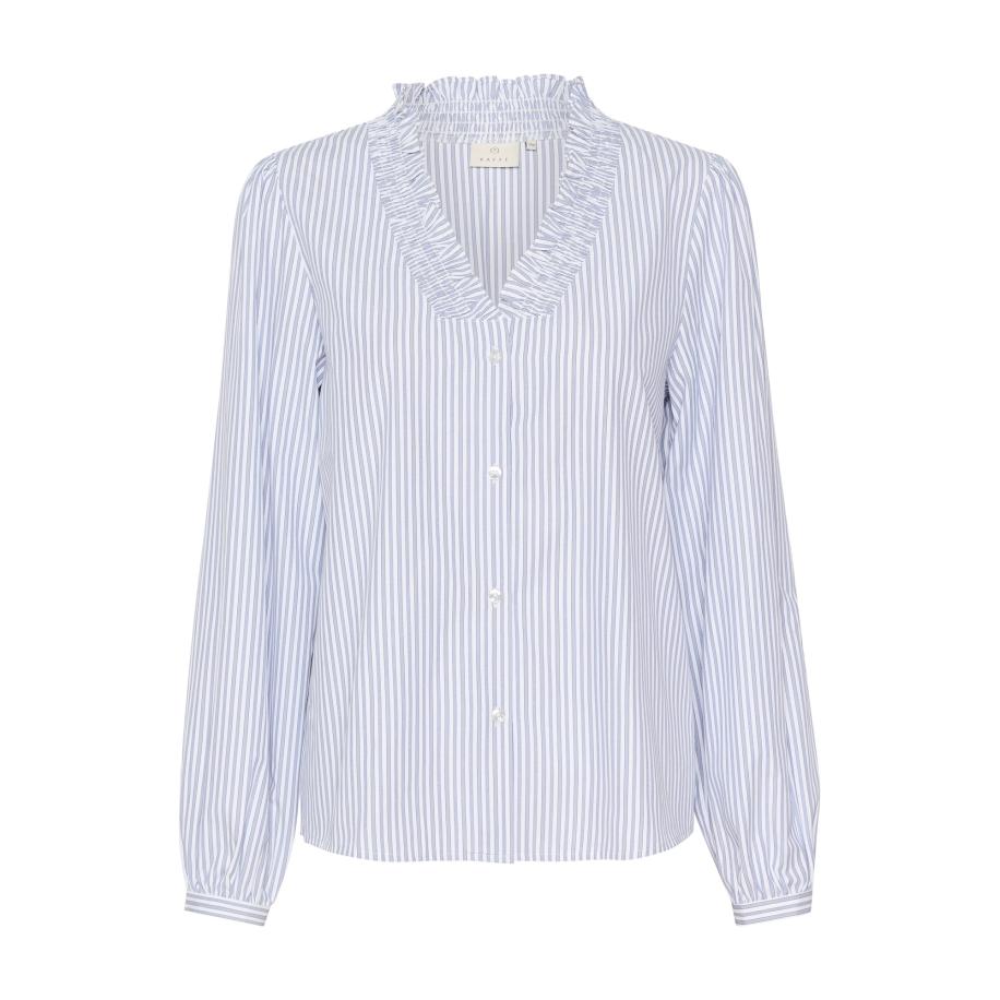 Kaffe Kaffe Blouse Maibritt lichtblauw / wit -