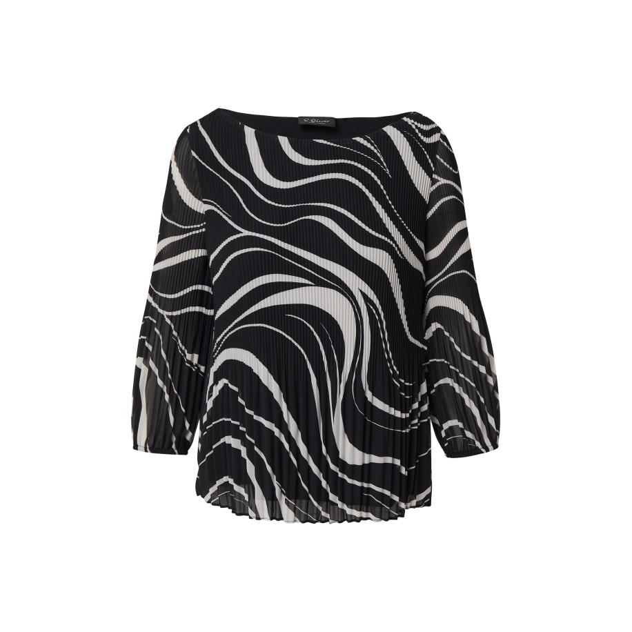 s.Oliver BLACK LABEL s.Oliver BLACK LABEL Blouse basaltgrijs / zwart -