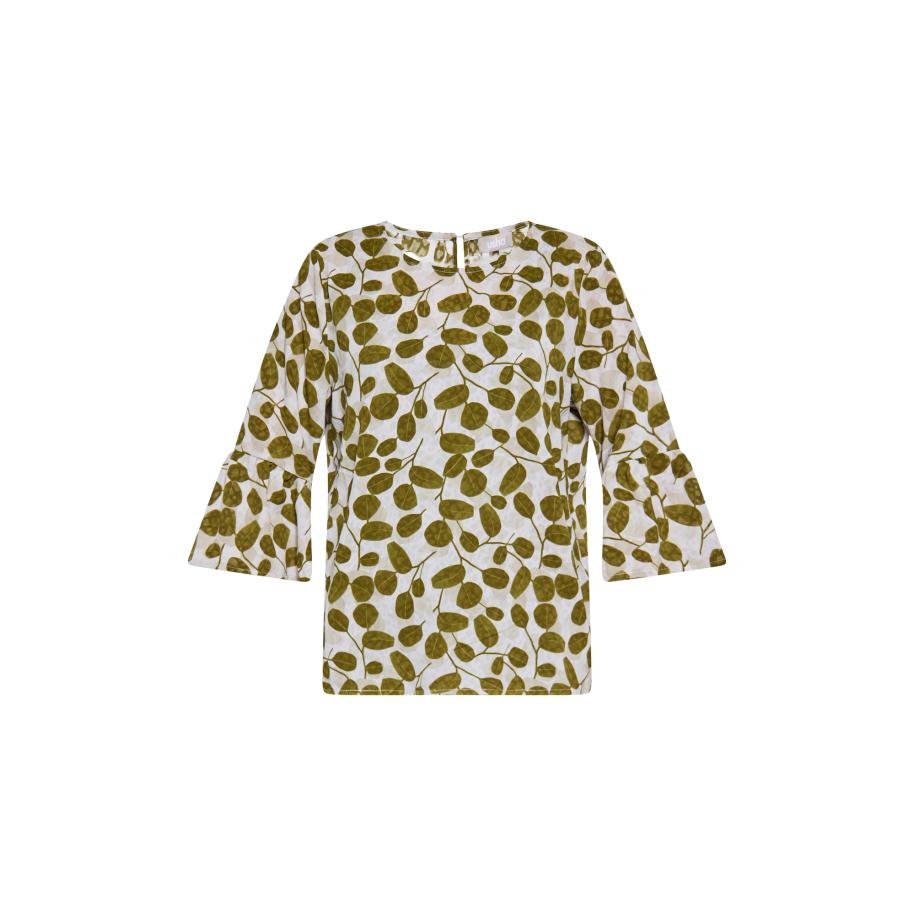 Usha Usha Blouse olijfgroen / offwhite -