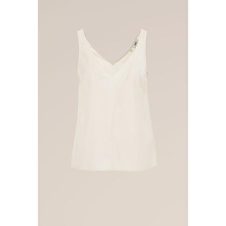 WE Fashion Dames singlet met V-hals - Regular fit - Beige - Viscose - Maat: M