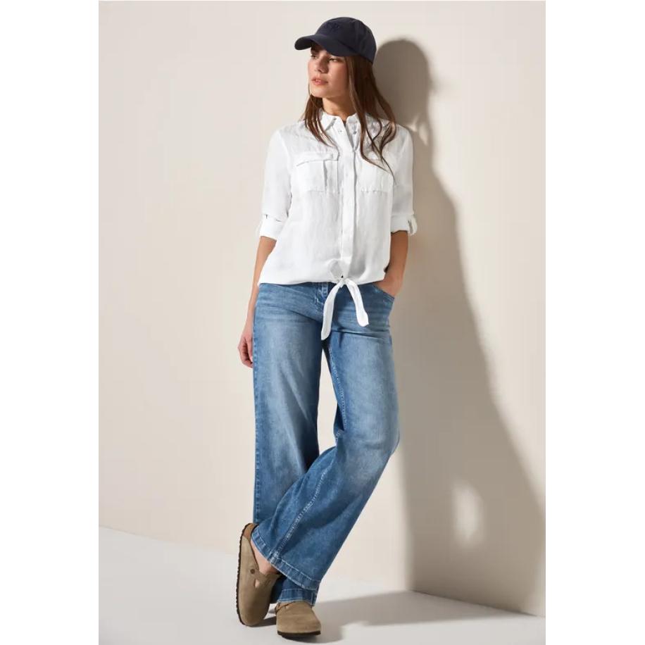 CECIL Blouse met knoop in de zoom Wit