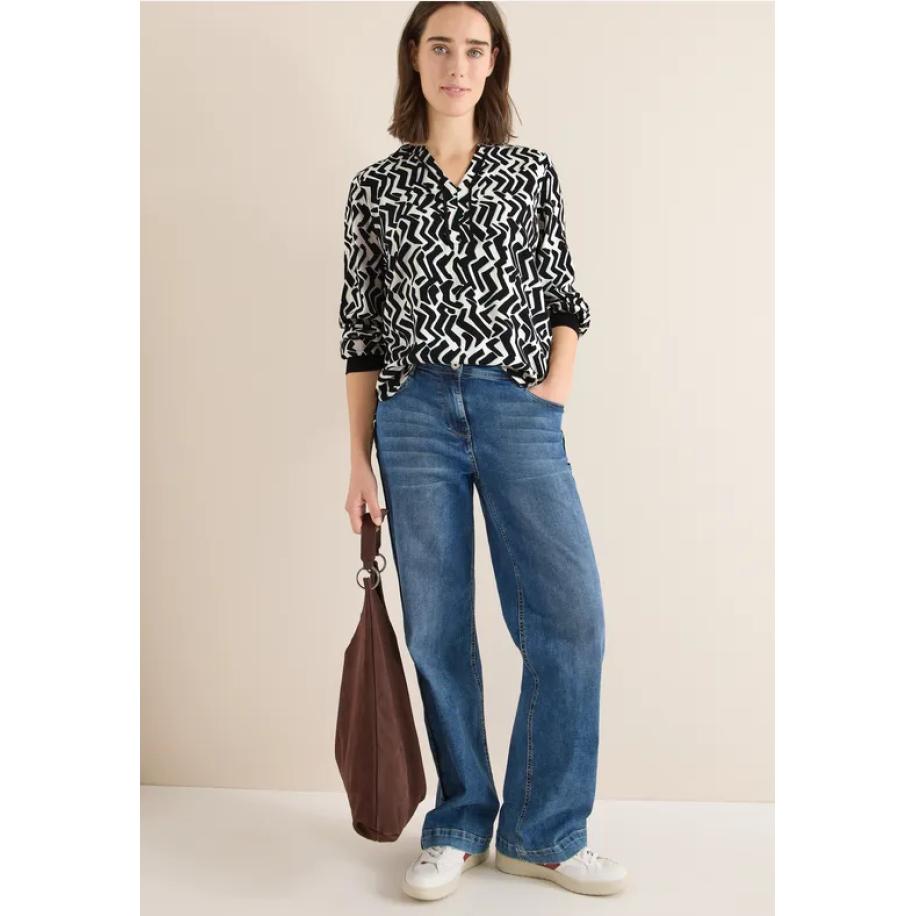 CECIL Bedrukte blouse met tape - Grijs