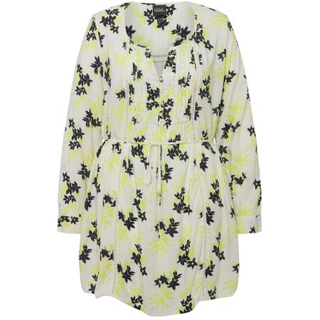 Ulla Popken Ulla Popken Tuniek geel / zwart / offwhite