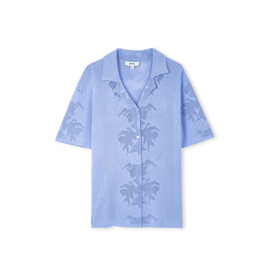 Ipekyol Ipekyol Blouse Jacquard duifblauw -