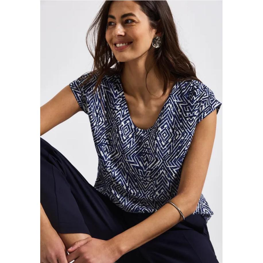 Street One Gedessineerde blouse Blauw