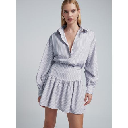 BWLDR BWLDR Blouse Kate lichtgrijs / wit