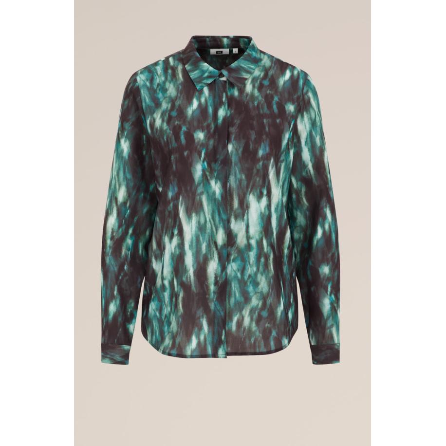 WE Fashion Dames blouse met fijne structuur - Regular fit - Felgroen - Maat: S Groen