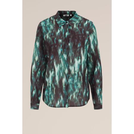 WE Fashion Dames blouse met fijne structuur - Regular fit - Felgroen - Maat: S