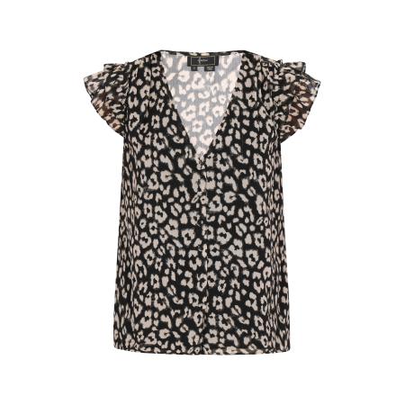 faina Blouse Fashion Look taupe / zwart