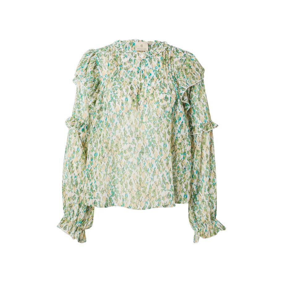 Peppercorn Peppercorn Blouse Sophia turquoise / grasgroen / perzik / wit -