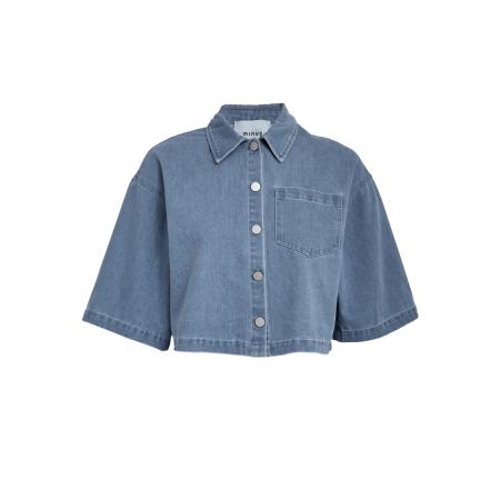 Minus minus Blouse Evina blauw denim