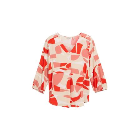 Tom Tailor TOM TAILOR Blouse champagne / rood / watermeloen rood / offwhite