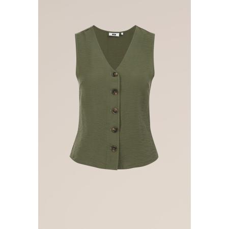 WE Fashion Dames gilet top - Regular fit - Legergroen - Viscose - Maat: XS