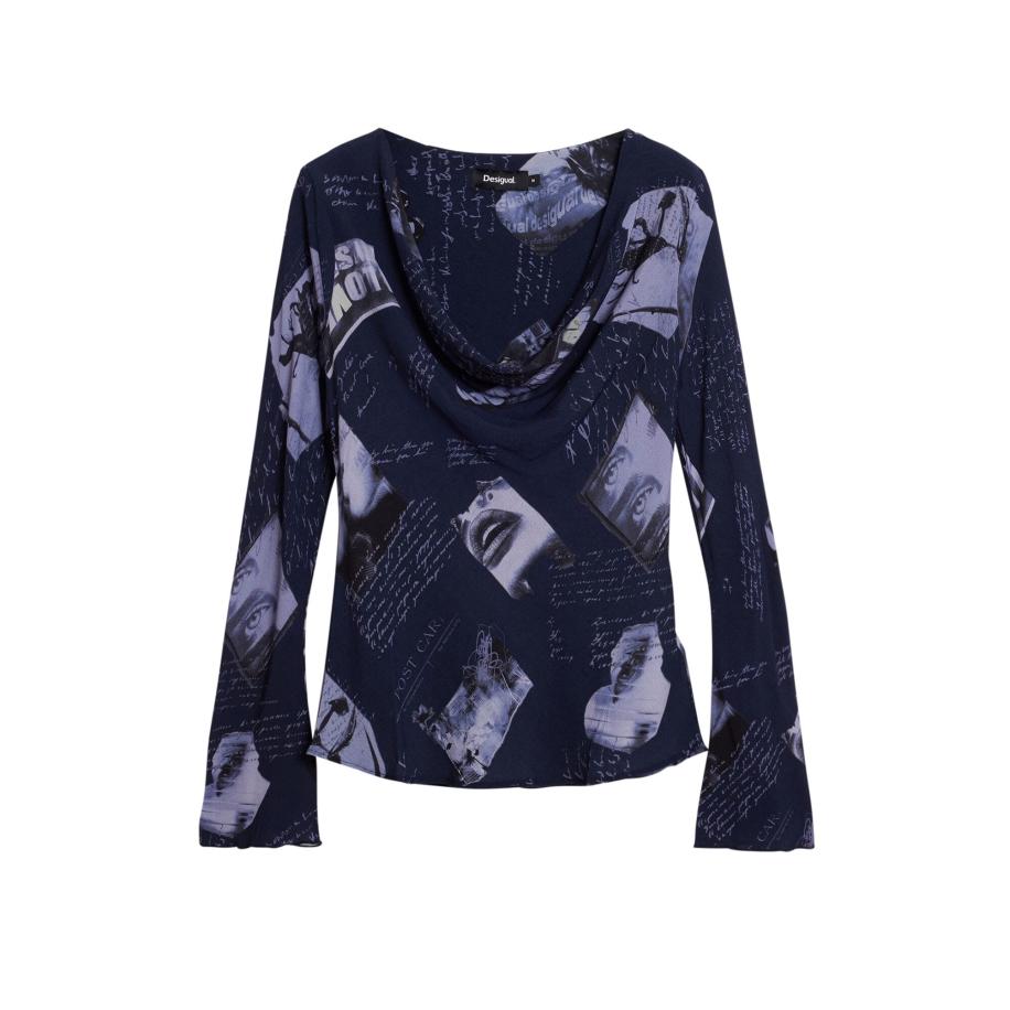 Desigual Desigual Blouse marine / basaltgrijs / zwart -