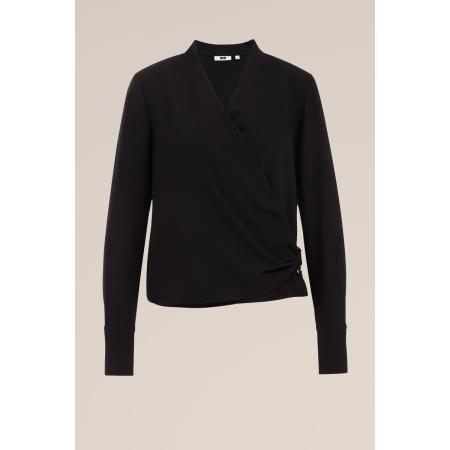 WE Fashion Dames blouse met sluitdetail - Regular fit - Zwart - Maat: S