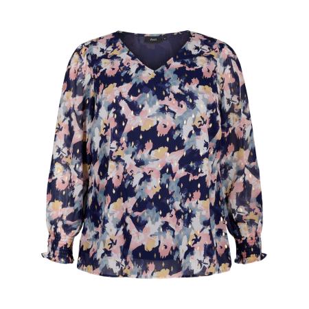 Zizzi Zizzi Blouse nachtblauw / goud / mintgroen / jade groen / oudroze