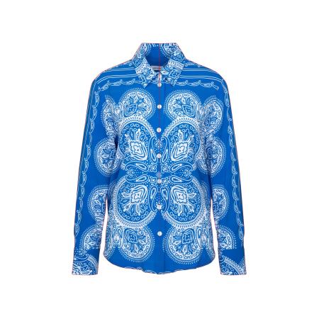 SEIDENSTICKER Blouse Schwarze Rose blauw / wit