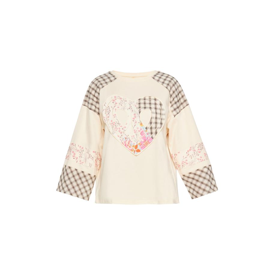 SANIKA SANIKA Shirt beige / chocoladebruin / rosa -