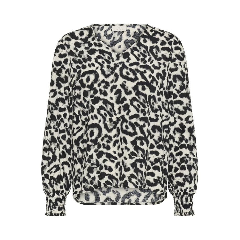 Kaffe Blouse Alice grijs / zwart / wit Wit