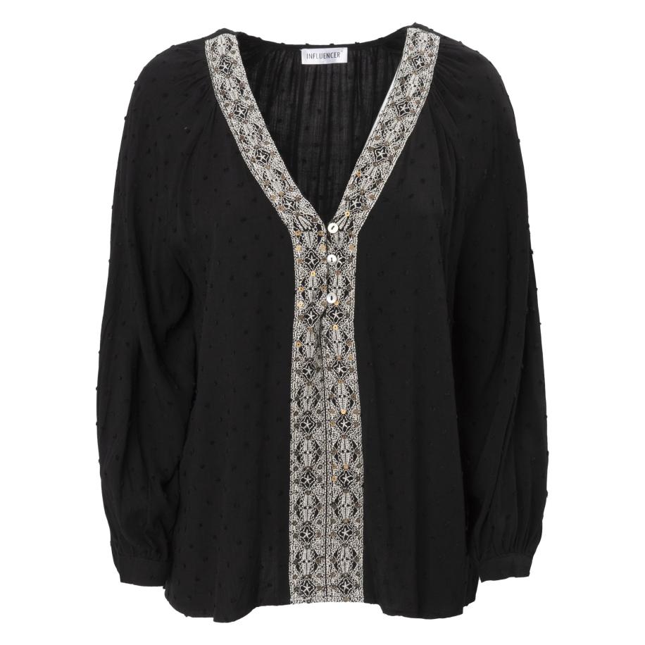 Influencer Influencer Blouse goud / zwart -