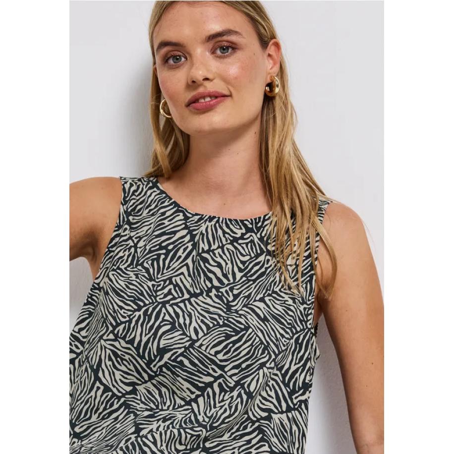 Street One Top met knoopsluiting Groen