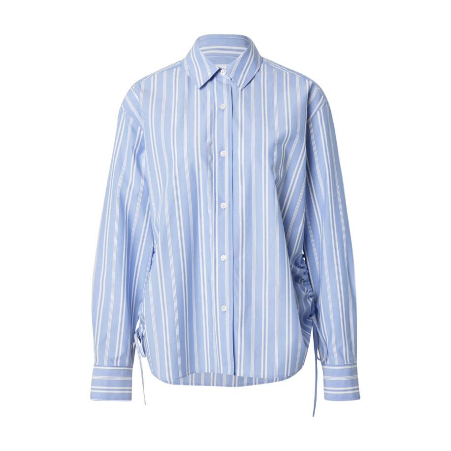 Samsøe Samsøe Blouse Catan saffier / lichtblauw / wit Blauw