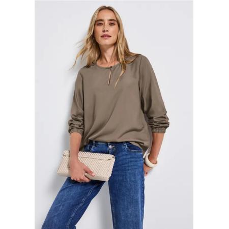 Street One Blouse met ronde hals en uitsnijding