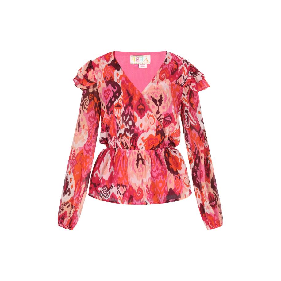 IZIA IZIA Blouse oranje / pink / magenta / poederroze -