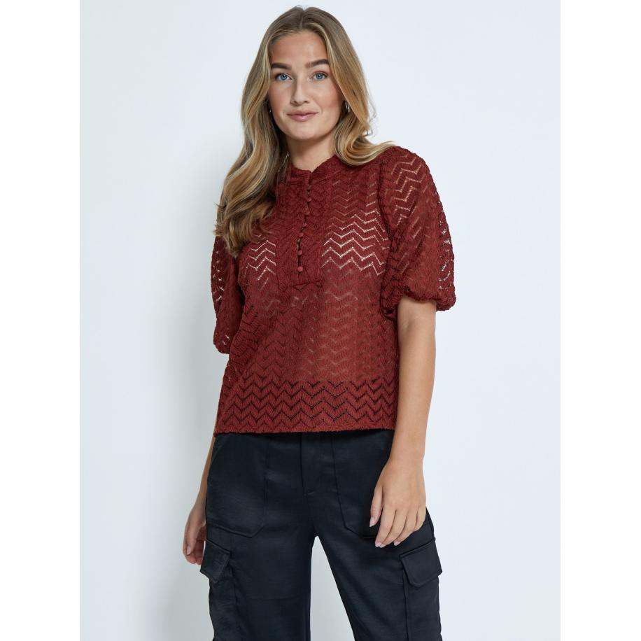 Minus minus Blouse Jeva kastanjebruin -