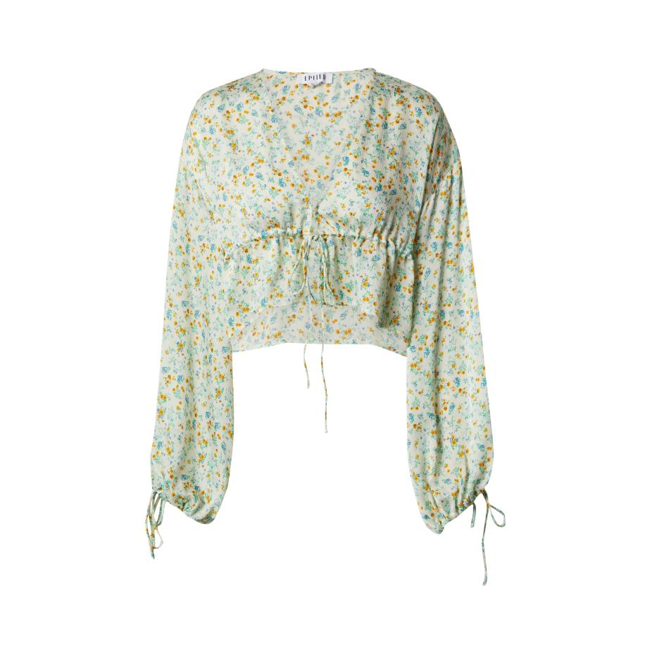 EDITED EDITED Blouse Elsie beige / blauw / geel / groen -