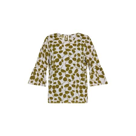 Usha Usha Blouse olijfgroen / offwhite