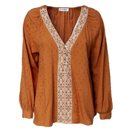 Influencer Influencer Blouse cognac / wit