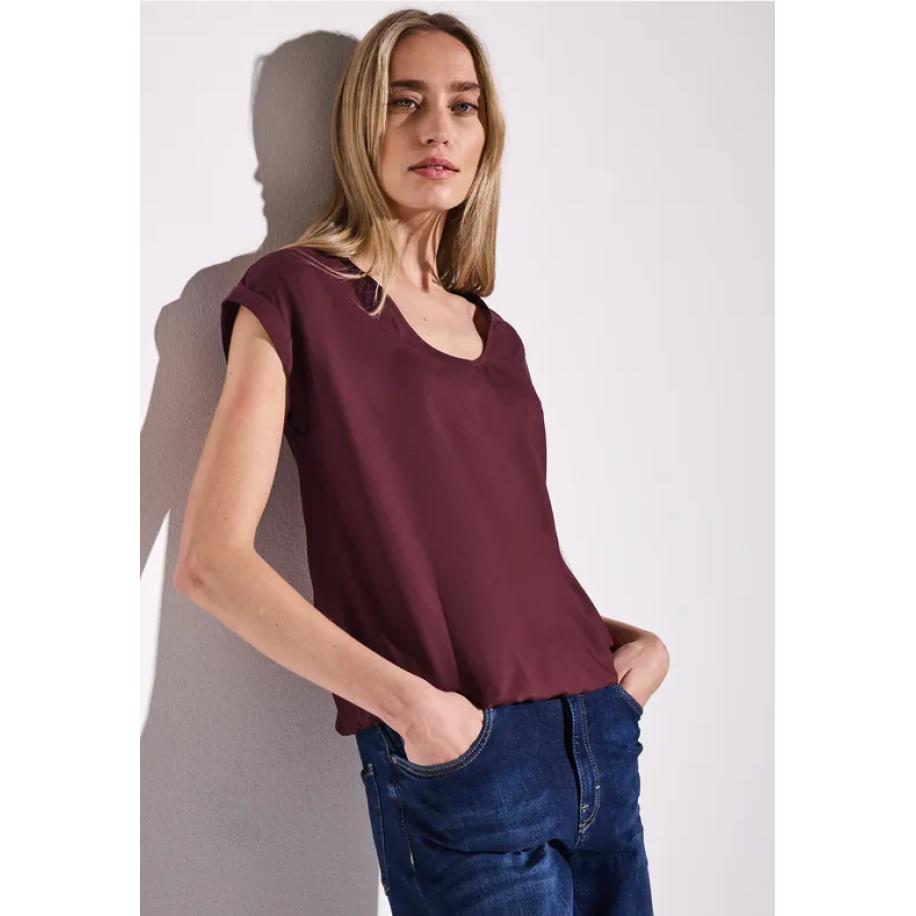 Street One Blouse in effen kleur Rood
