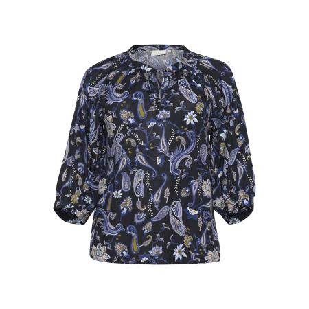 KAFFE CURVE Blouse navy / riet / zwart / wit