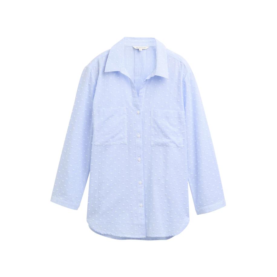 Tom Tailor TOM TAILOR Blouse lichtblauw / wit -