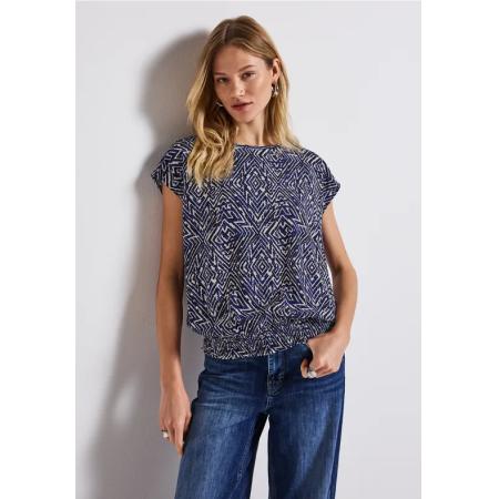Street One Blouse met gesmokte zoom