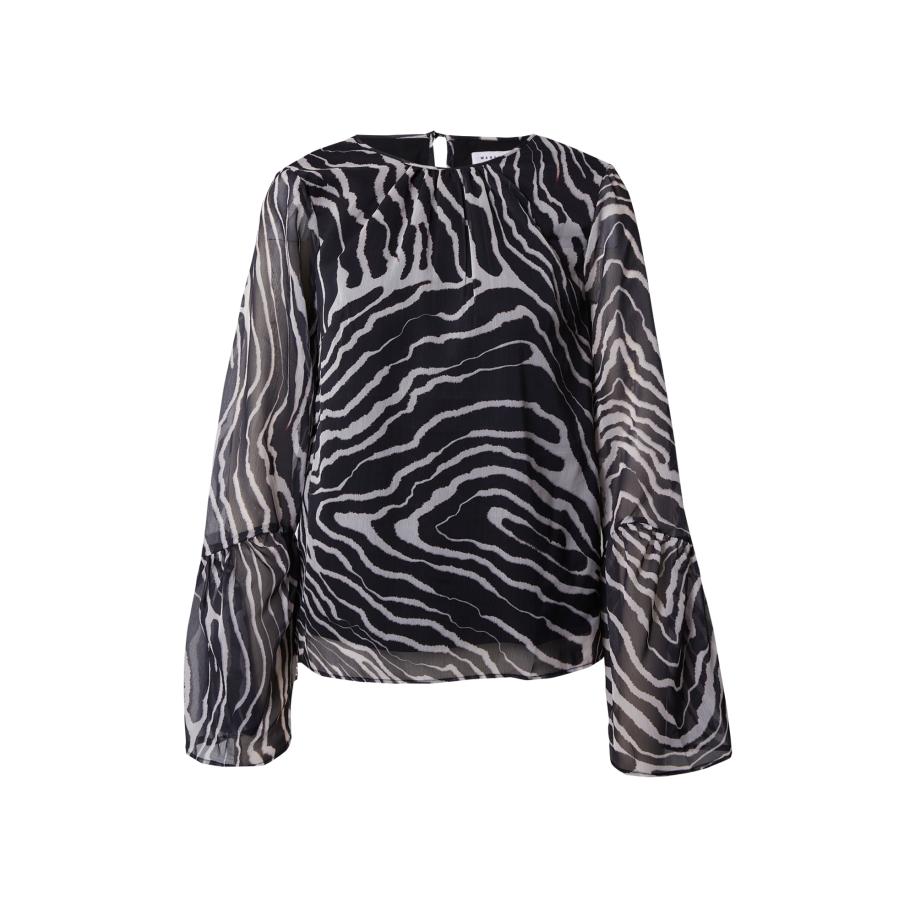 Warehouse Warehouse Blouse lichtgrijs / zwart -