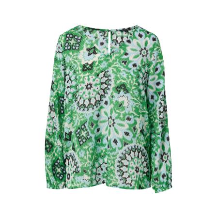 Comma COMMA Blouse lichtblauw / kiwi / wit