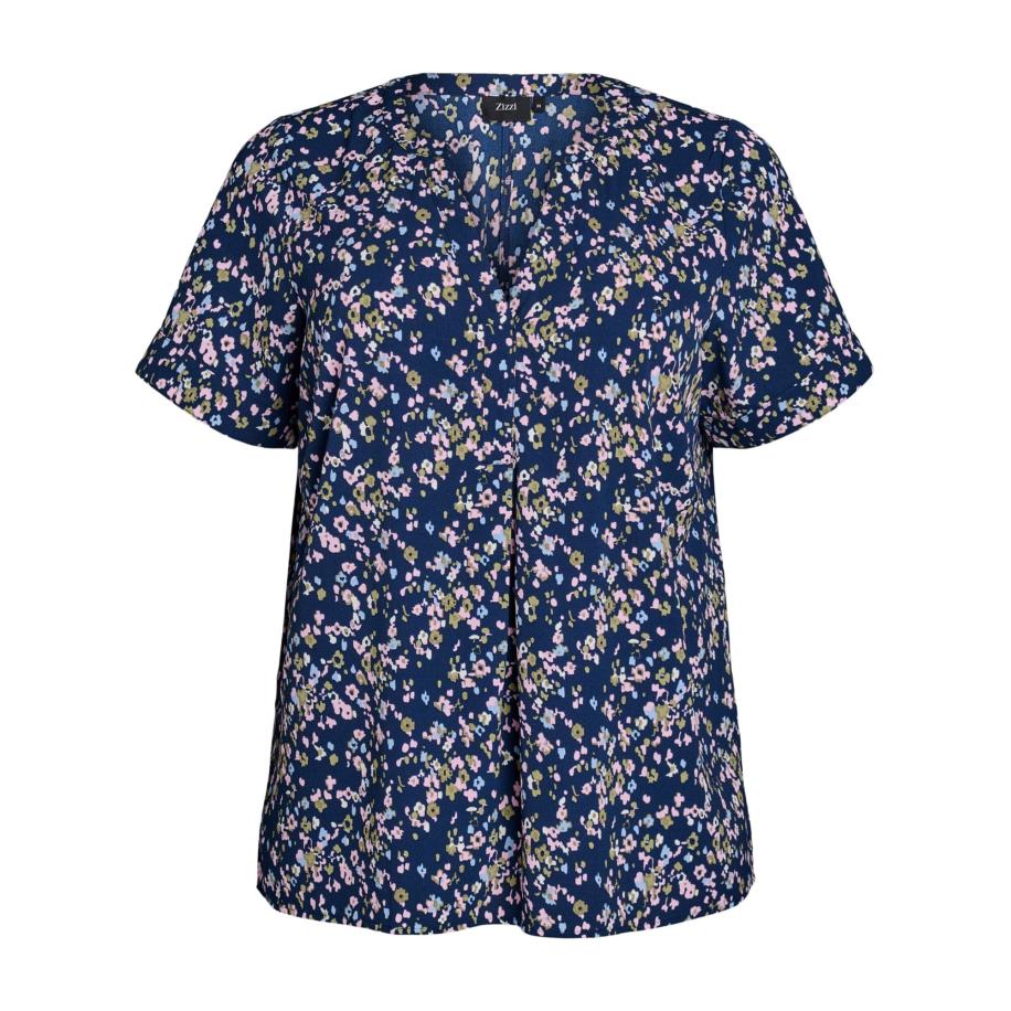 Zizzi Zizzi Blouse Vanni marine / lichtblauw / olijfgroen / rosa -