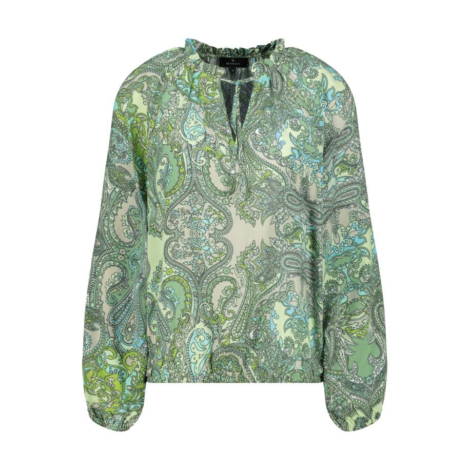 Monari monari Blouse blauw / groen / kiwi / pastelgroen -